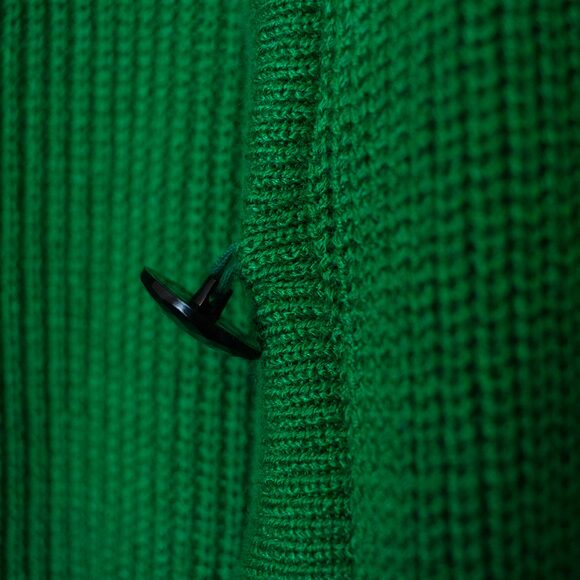 Preppy VTG Ami Sweater Kelly Green Cardigan Striped Collegiate 14 Bright Spring - Picture 3 of 10